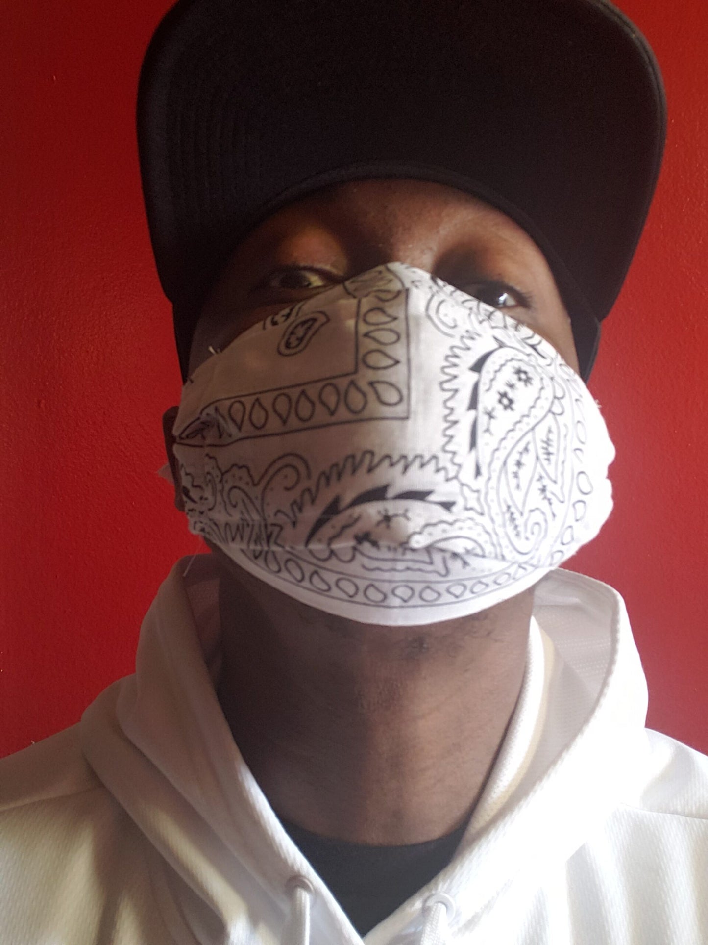 White Paisley SV Face Mask