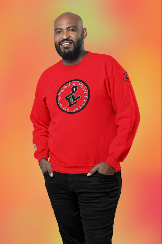 Red Live & Lit Logo Crewneck Sweatshirt