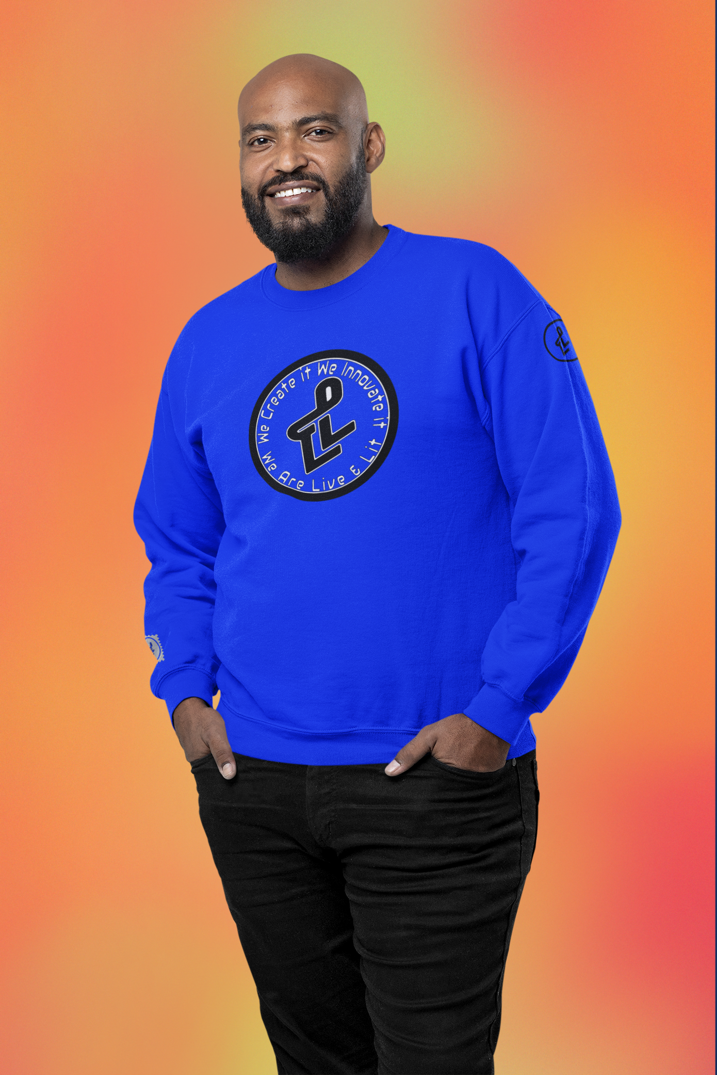 Blue Live & Lit Logo Crewneck Sweatshirt