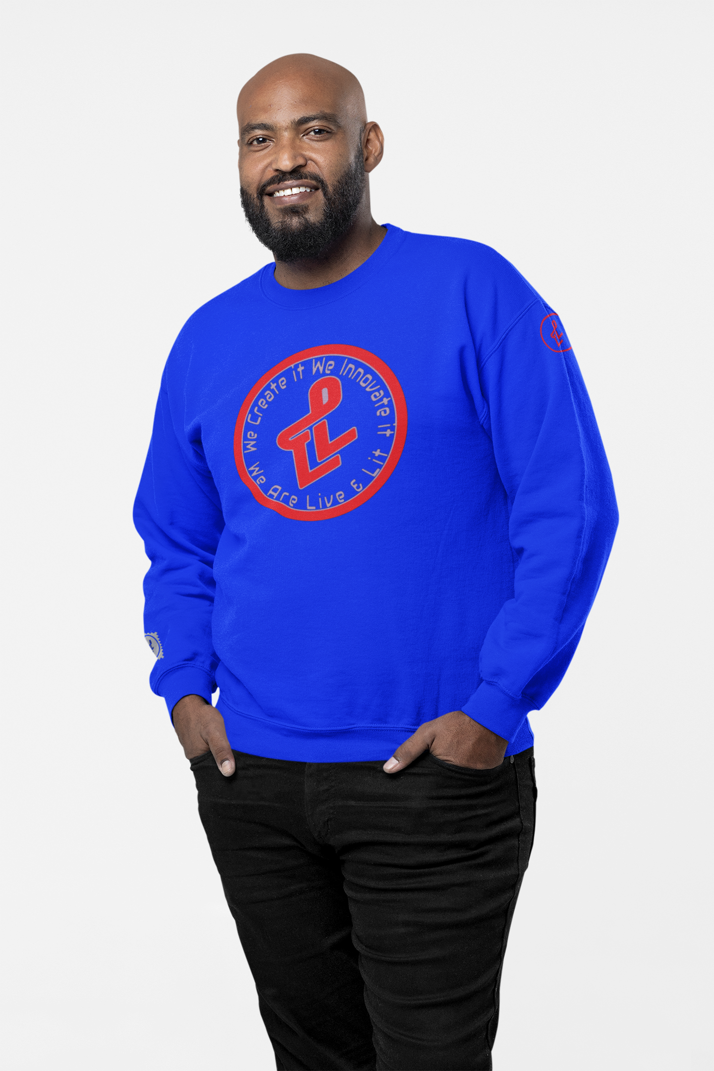 Blue Live & Lit Logo Crewneck Sweatshirt