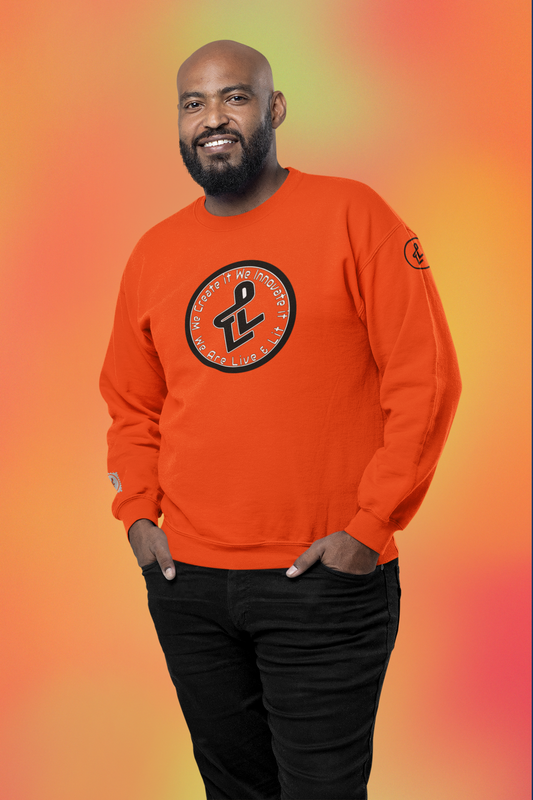Orange Live & Lit Logo Crewneck Sweatshirt